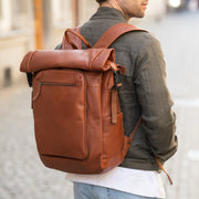 Remo Full-Grain Leather Roll-top Backpack レディース – alternate product view 2