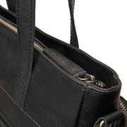 Alicante Full-Grain Leather Shopper レディース - Structured Side Profile Showing Gusset Depth &amp; Expansion Capacity