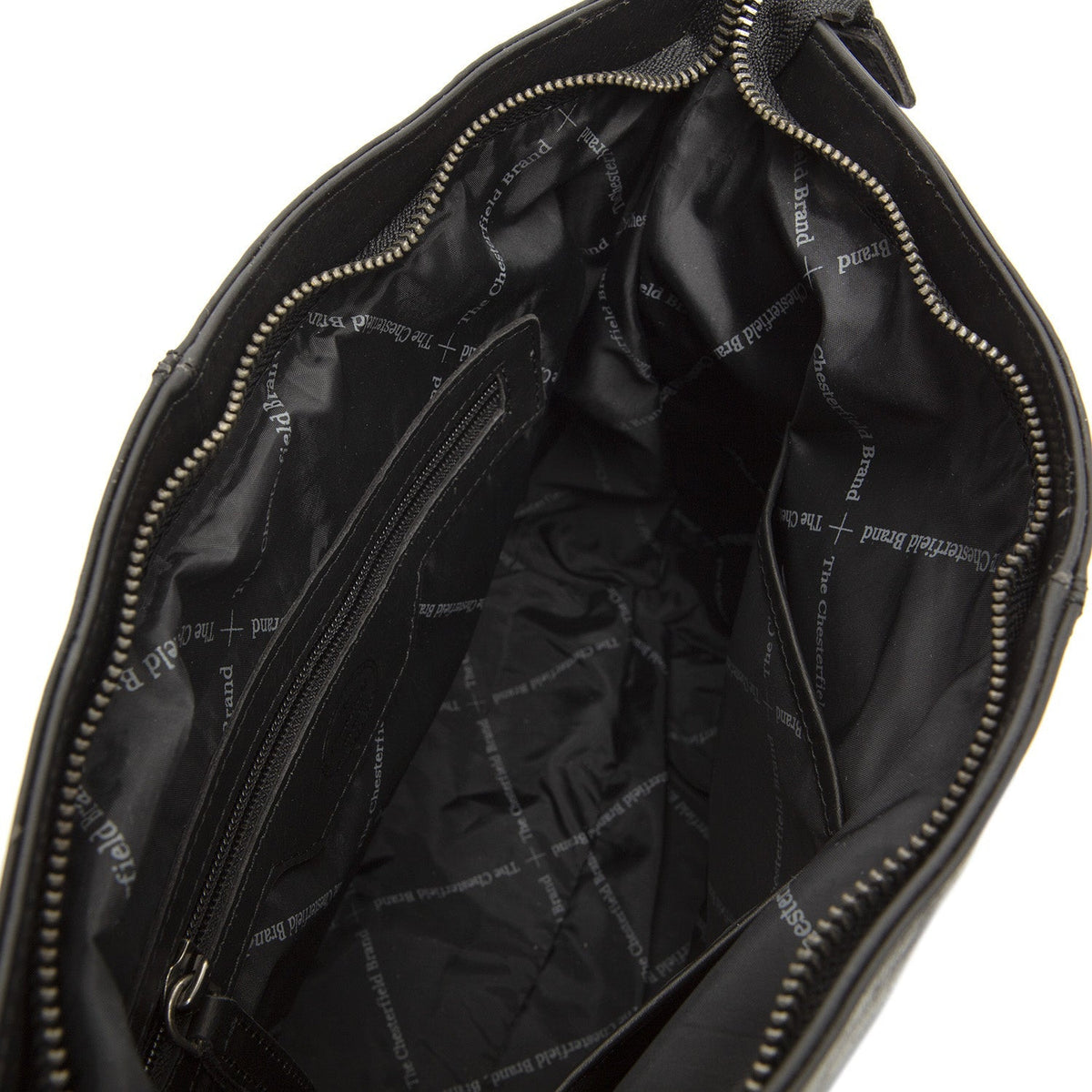 Solid Antique Brass Hardware &amp; Heavy-Duty Dual Zipper Detail on Amelia Full-Grain Leather Shoulder Bag レディース