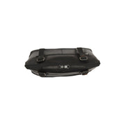 Belgrado Full-Grain Leather Shoulder Bag レディース - Structured Side Profile Showing Gusset Depth &amp; Expansion Capacity