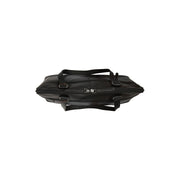 Branson Full-Grain Leather Shoulder Bag レディース - Structured Side Profile Showing Gusset Depth &amp; Expansion Capacity