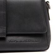 Solid Antique Brass Hardware &amp; Heavy-Duty Dual Zipper Detail on Clifden Full-Grain Leather Shoulder Bag レディース
