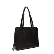 Flint Full-Grain Leather Shoulder Bag レディース in Classic 100% Full-Grain Leather - Full Exterior Front Profile View | Buy Online