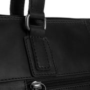 Flint Full-Grain Leather Shoulder Bag レディース - Structured Side Profile Showing Gusset Depth &amp; Expansion Capacity