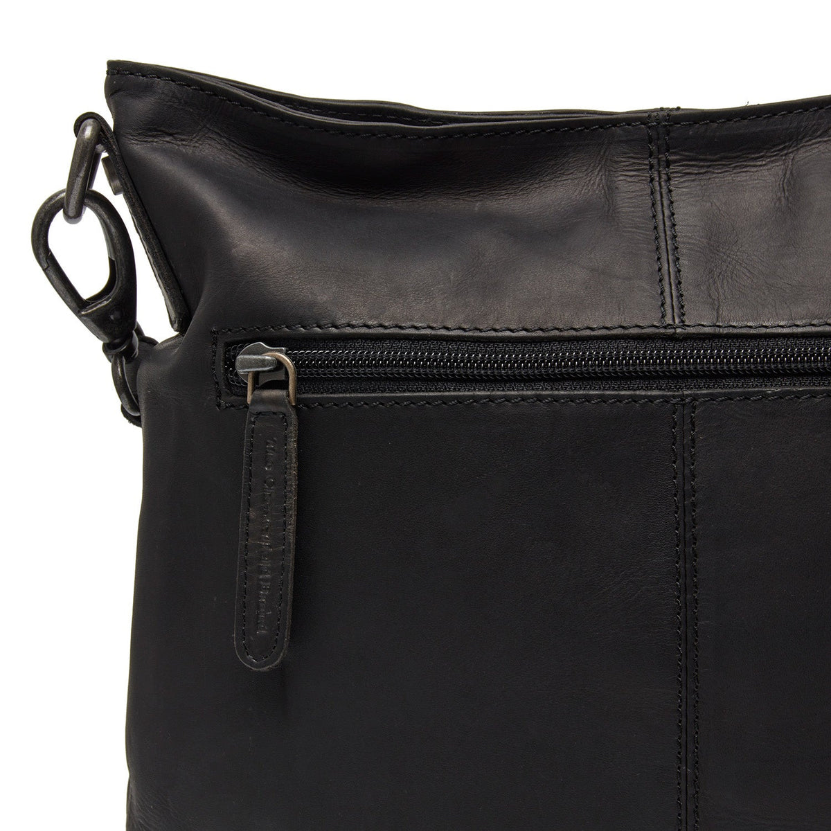 Solid Antique Brass Hardware &amp; Heavy-Duty Dual Zipper Detail on Jen Full-Grain Leather Shoulder Bag レディース