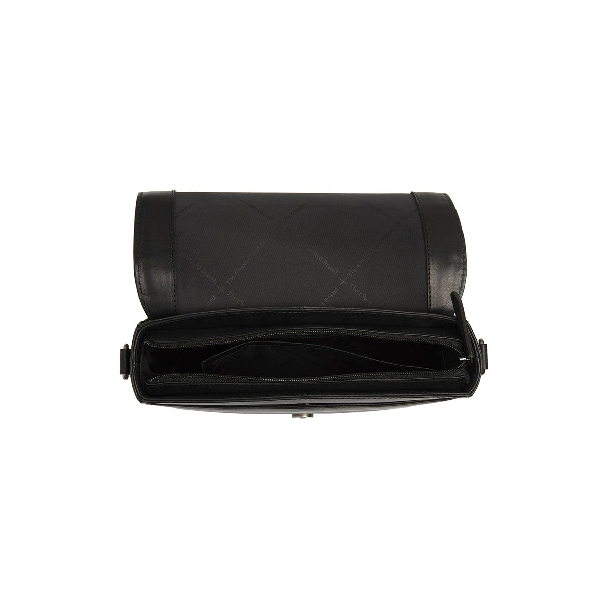 Solid Antique Brass Hardware &amp; Heavy-Duty Dual Zipper Detail on Lizzola Full-Grain Leather Shoulder Bag レディース