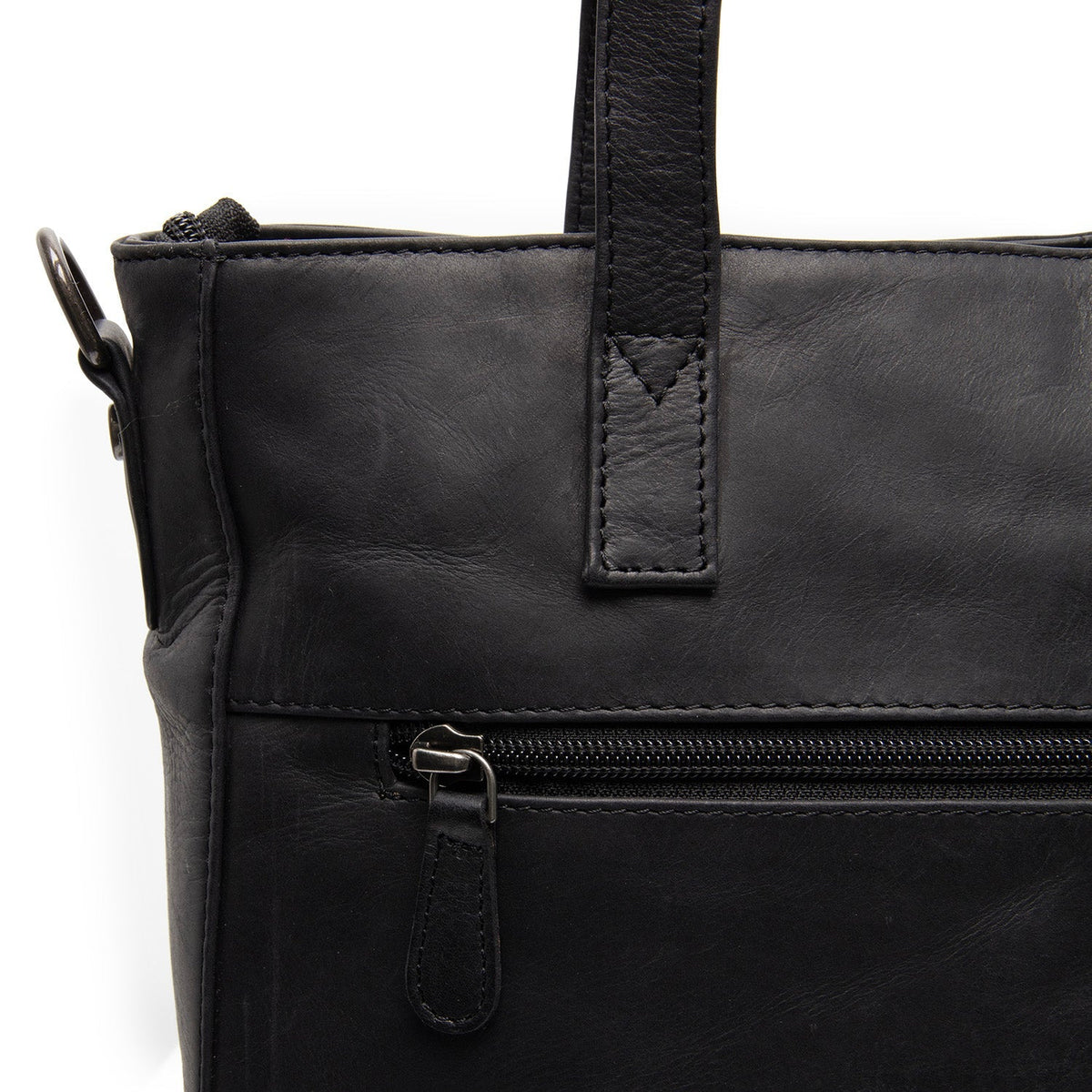 Mosel Full-Grain Leather Shoulder Bag レディース - Structured Side Profile Showing Gusset Depth &amp; Expansion Capacity
