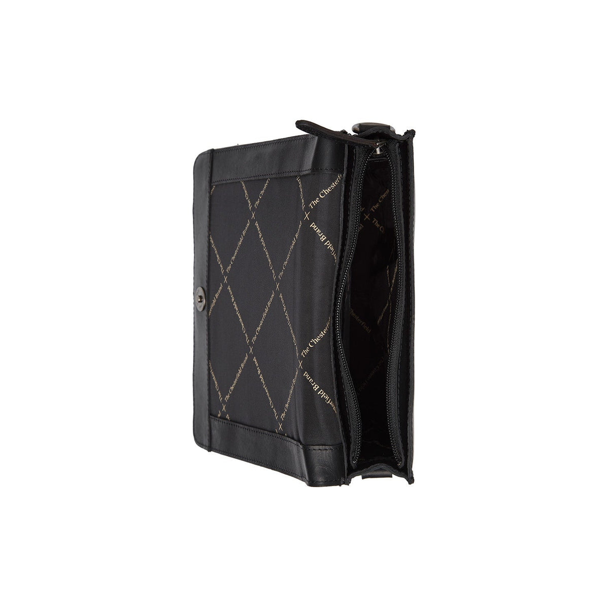 Osuna Full-Grain Leather Shoulder Bag レディース - Structured Side Profile Showing Gusset Depth &amp; Expansion Capacity