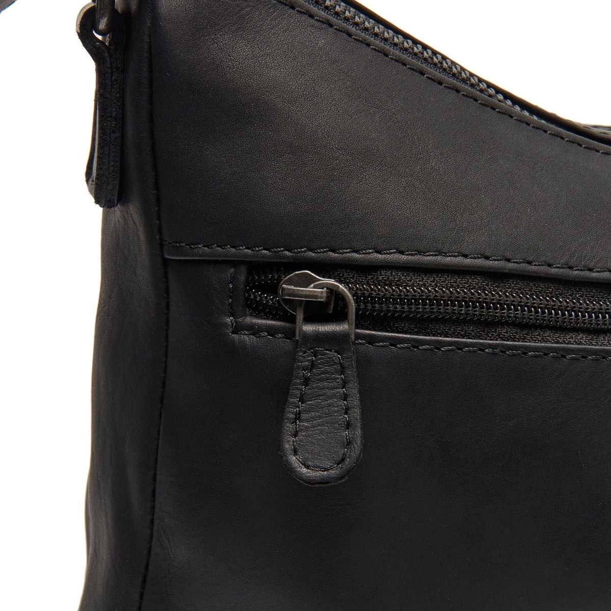 Tivra Full-Grain Leather Shoulder Bag レディース - Structured Side Profile Showing Gusset Depth &amp; Expansion Capacity