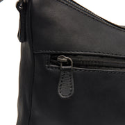 Tivra Full-Grain Leather Shoulder Bag レディース - Structured Side Profile Showing Gusset Depth &amp; Expansion Capacity