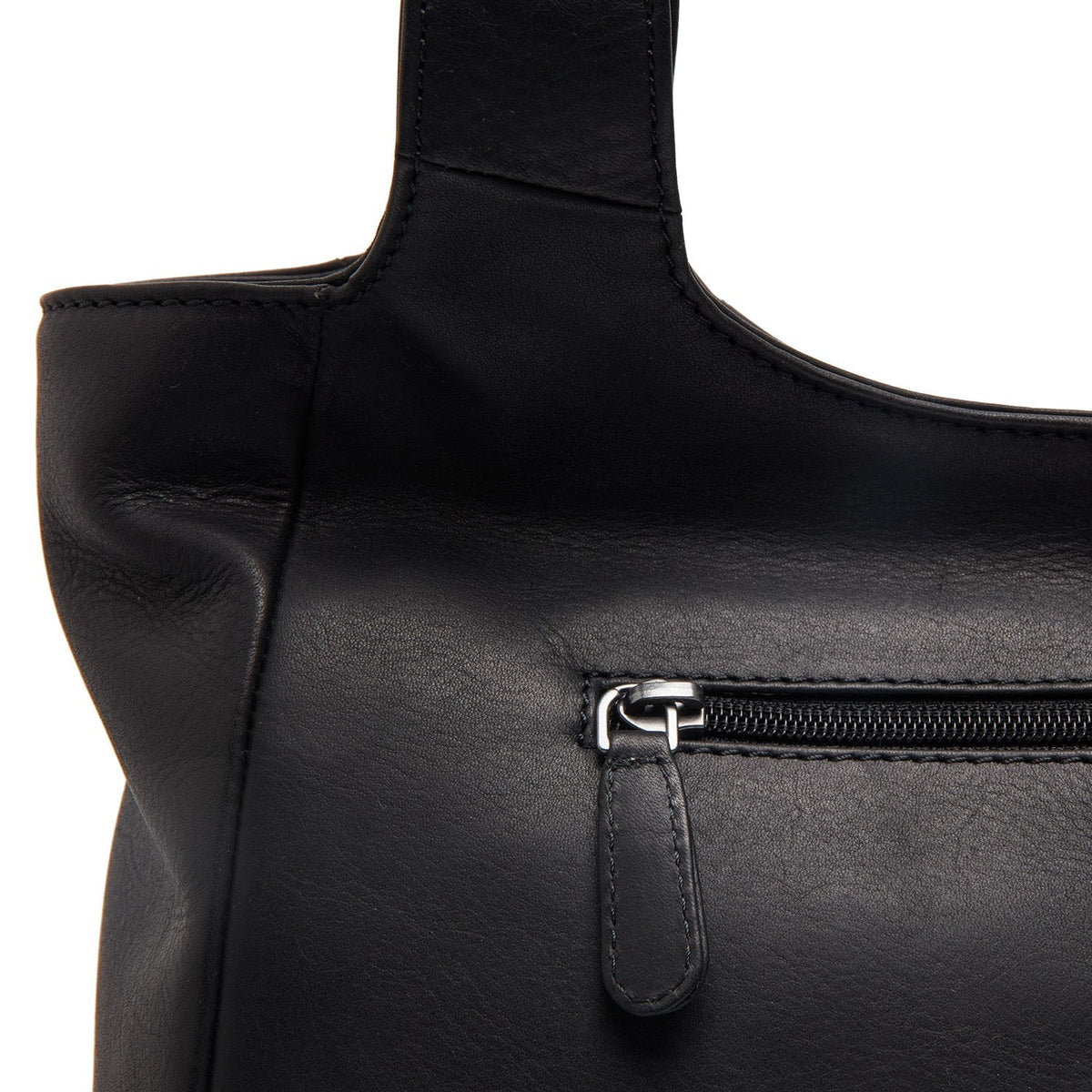Tofino Full-Grain Leather Shoulder Bag レディース - Structured Side Profile Showing Gusset Depth &amp; Expansion Capacity