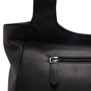 Tofino Full-Grain Leather Shoulder Bag レディース - Structured Side Profile Showing Gusset Depth &amp; Expansion Capacity