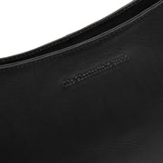 Solid Antique Brass Hardware &amp; Heavy-Duty Dual Zipper Detail on Valentano Full-Grain Leather Shoulder Bag レディース