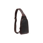 Brown Leather Sling Bag Bowey レディース, front view