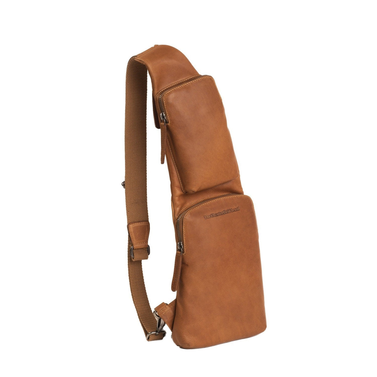 Cognac Leather Sling Bag Logan レディース, front view