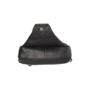 Leather Sling Bag Salla レディース - Structured Side Profile Showing Gusset Depth &amp; Expansion Capacity