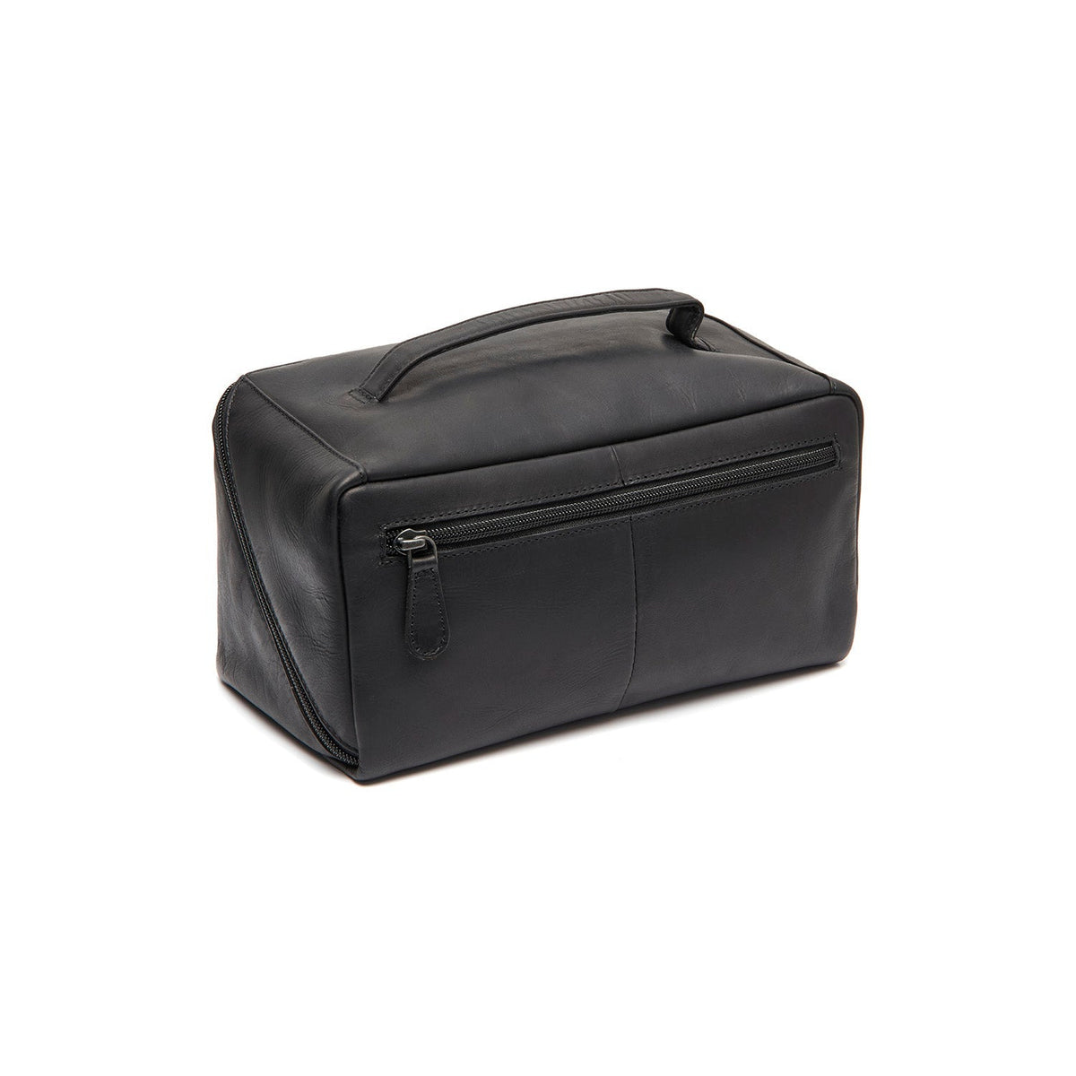 Tailored Rib Cuffs &amp; Hem Craftsmanship Construction Detail on Elmia Full-Grain Leather Toiletry Bag レディース