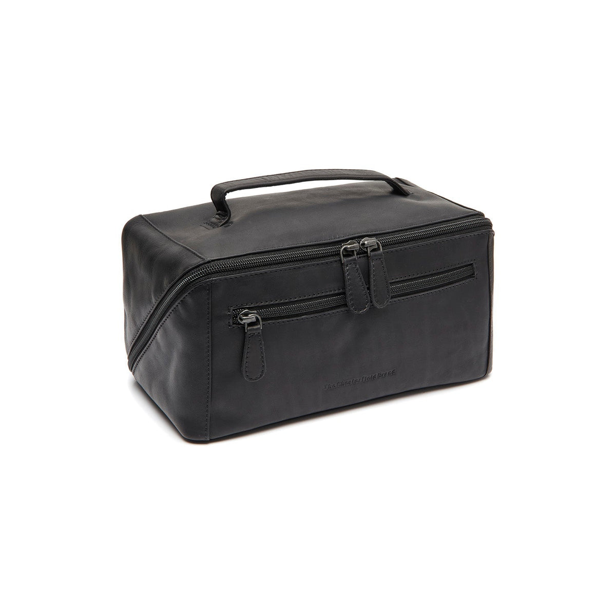 Trevia Full-Grain Leather Toiletry Bag レディース in Classic 100% Full-Grain Leather - Front Profile View &amp; Tailored Silhouette | Buy Online