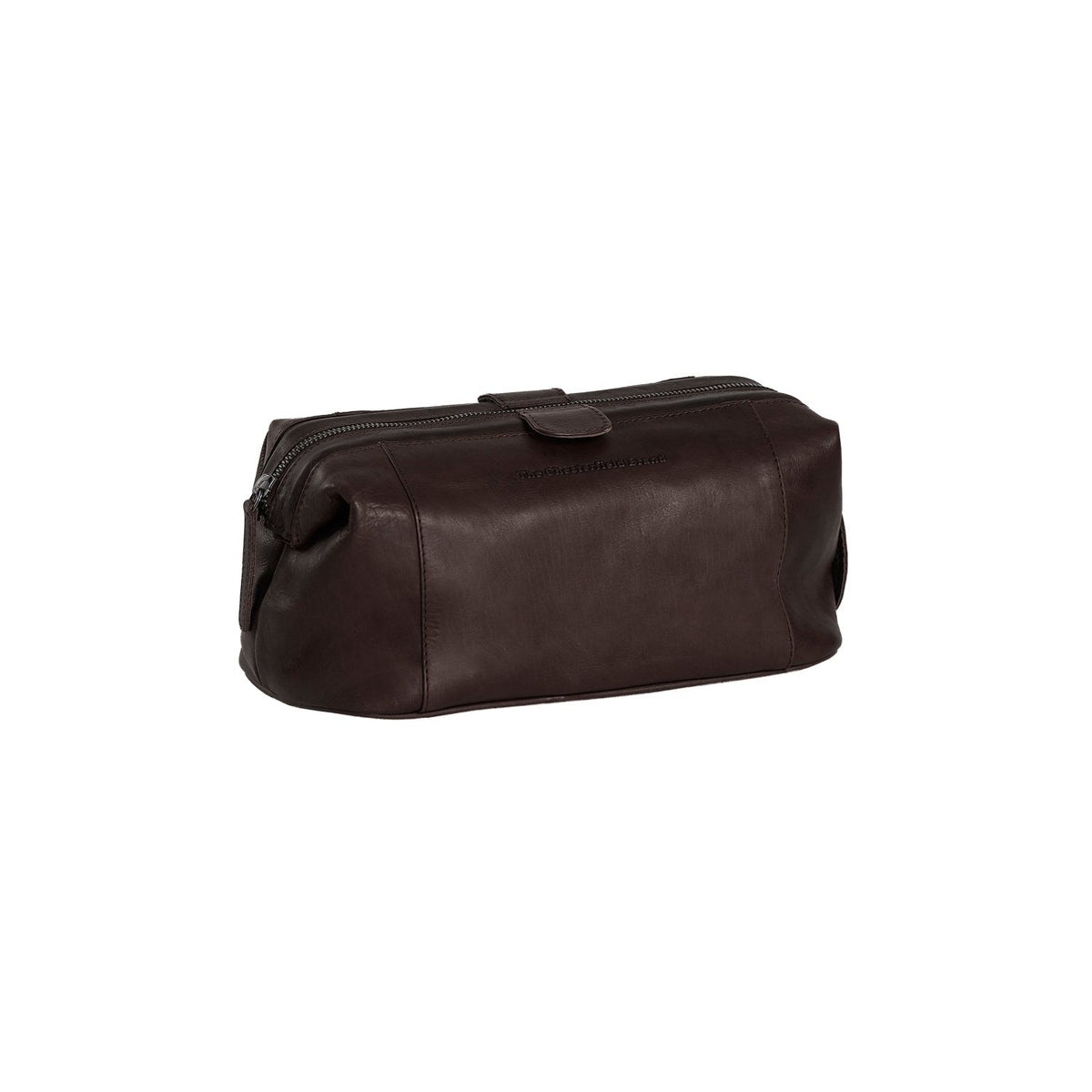 Tailored Rib Cuffs &amp; Hem Craftsmanship Construction Detail on Vince Full-Grain Leather Toiletry Bag レディース