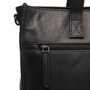 Adana Full-Grain Leather Tote Bag レディース - Structured Side Profile Showing Gusset Depth &amp; Expansion Capacity