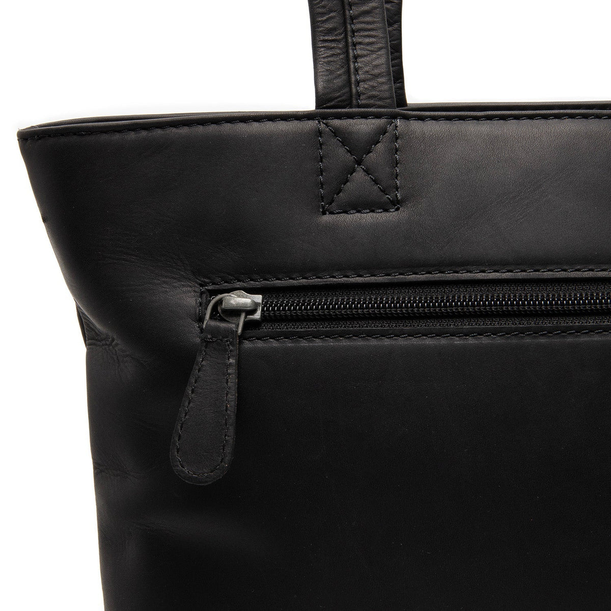 Alveron Full-Grain Leather Tote Bag レディース - Structured Side Profile Showing Gusset Depth &amp; Expansion Capacity