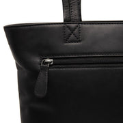 Alveron Full-Grain Leather Tote Bag レディース - Structured Side Profile Showing Gusset Depth &amp; Expansion Capacity