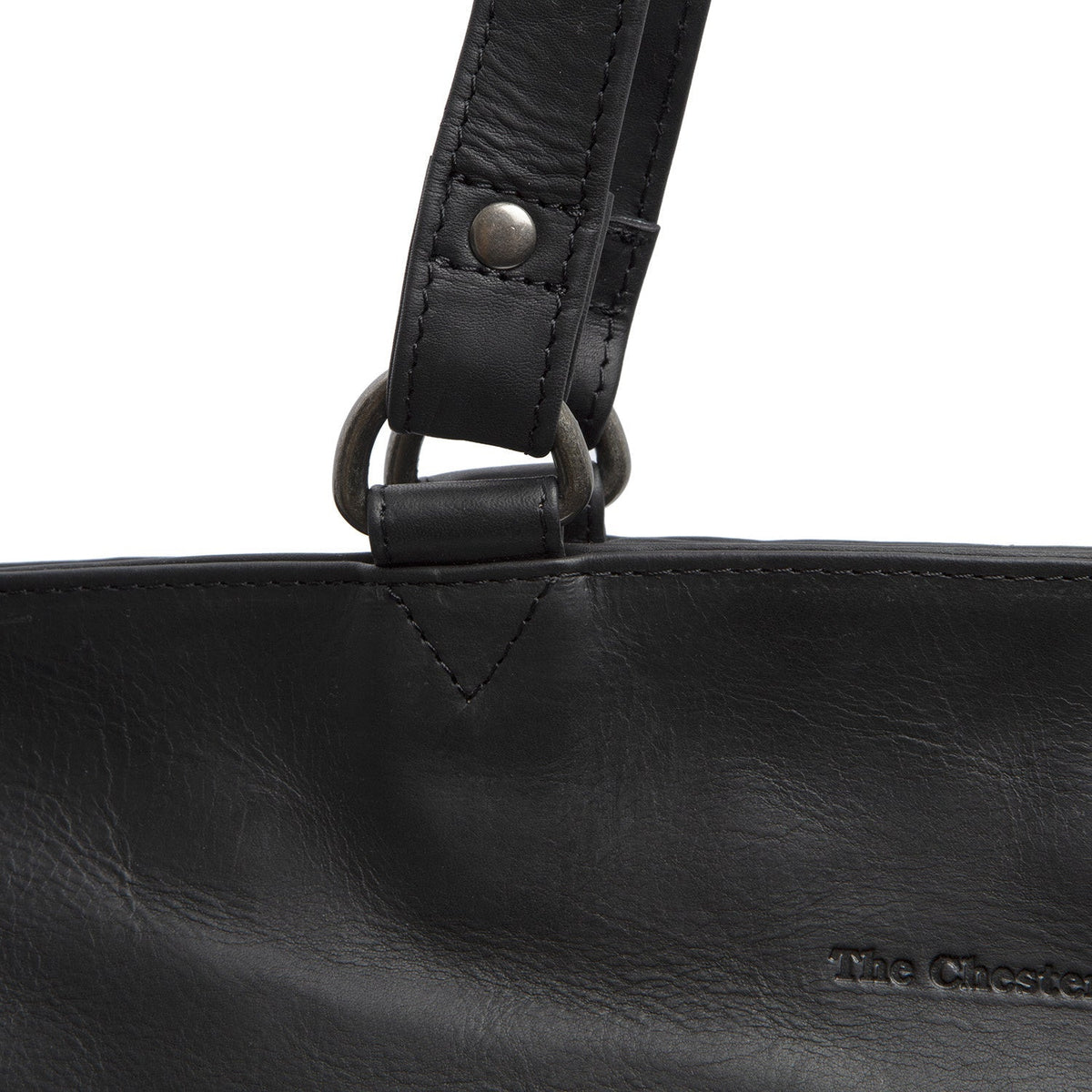 Berlin Full-Grain Leather Tote Bag レディース - Structured Side Profile Showing Gusset Depth &amp; Expansion Capacity