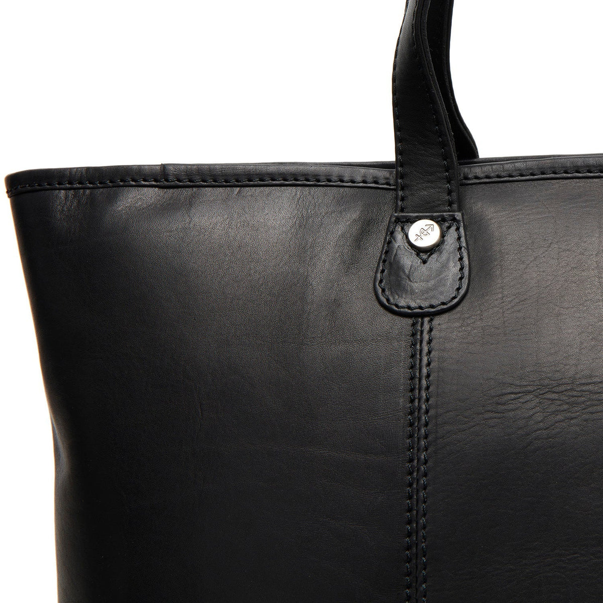 Solid Antique Brass Hardware &amp; Heavy-Duty Dual Zipper Detail on Ferrera Full-Grain Leather Tote Bag レディース
