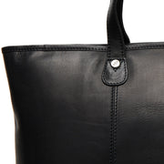 Solid Antique Brass Hardware &amp; Heavy-Duty Dual Zipper Detail on Ferrera Full-Grain Leather Tote Bag レディース