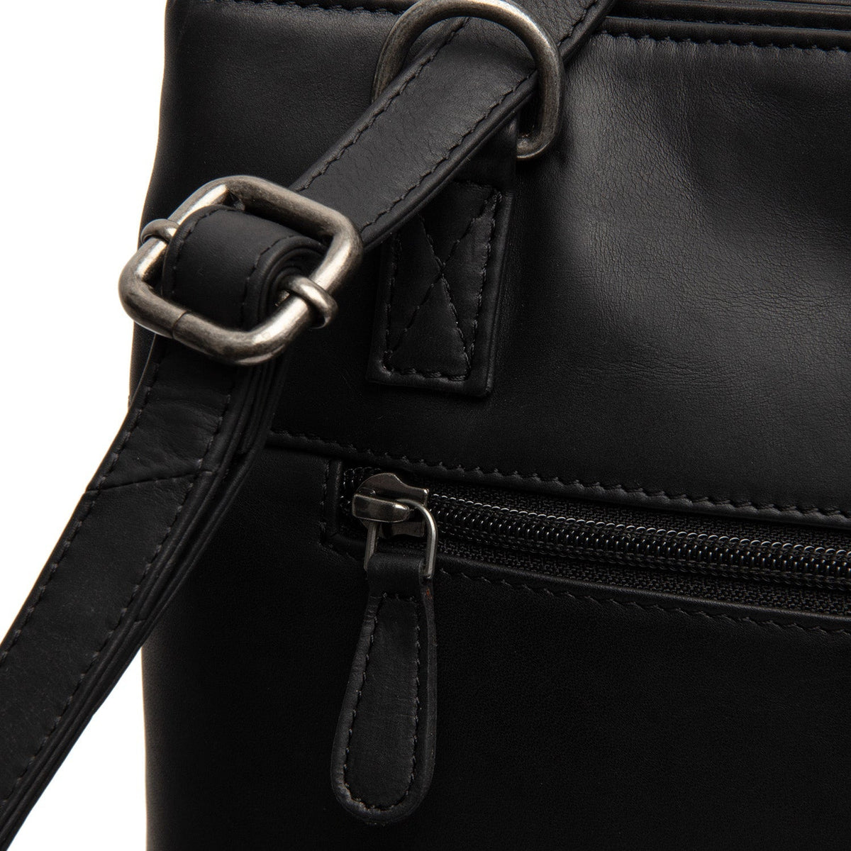 Solid Antique Brass Hardware &amp; Heavy-Duty Dual Zipper Detail on Raynor Full-Grain Leather Tote Bag レディース