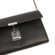 Elba Full-Grain Leather Waiter Wallet レディース - Structured Side Profile Showing Gusset Depth &amp; Expansion Capacity