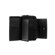 Ascot Full-Grain Leather Wallet レディース - Structured Side Profile Showing Gusset Depth &amp; Expansion Capacity
