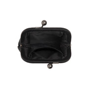 Calvia Full-Grain Leather Wallet レディース - Structured Side Profile Showing Gusset Depth &amp; Expansion Capacity