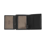 Classic 100% Full-Grain leather Wallet - Rear Perspective Showing Reinforced Leather Straps &amp; Stitching