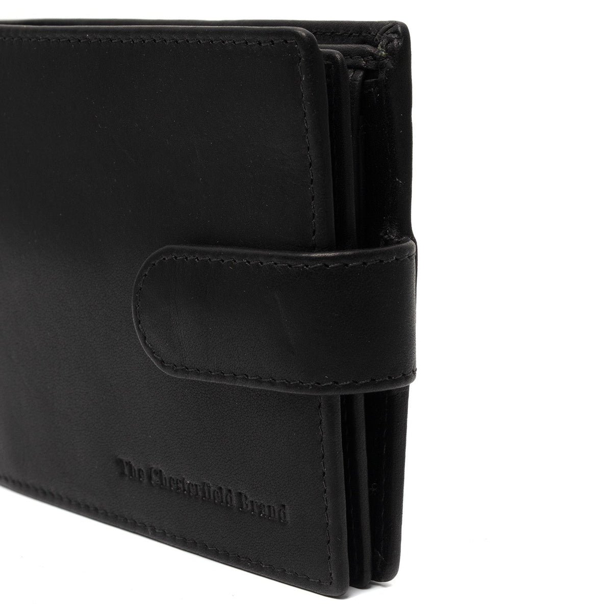 Curtis Full-Grain Leather Wallet メンズ - Structured Side Profile Showing Gusset Depth &amp; Expansion Capacity