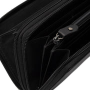 Solid Antique Brass Hardware &amp; Heavy-Duty Dual Zipper Detail on Hadley Full-Grain Leather Wallet レディース