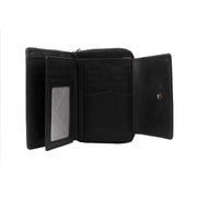 Solid Antique Brass Hardware &amp; Heavy-Duty Dual Zipper Detail on Hanoi Full-Grain Leather Wallet レディース
