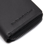 Solid Antique Brass Hardware &amp; Heavy-Duty Dual Zipper Detail on Lenwick Full-Grain Leather Wallet レディース