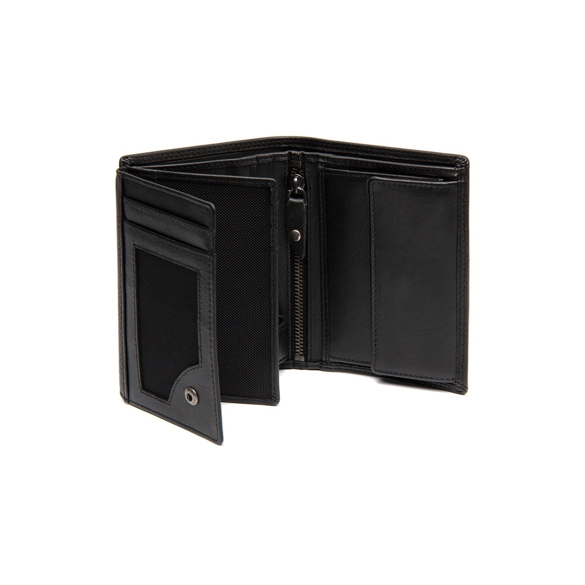 Solid Antique Brass Hardware &amp; Heavy-Duty Dual Zipper Detail on Leroy Full-Grain Leather Wallet メンズ
