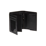 Solid Antique Brass Hardware &amp; Heavy-Duty Dual Zipper Detail on Leroy Full-Grain Leather Wallet メンズ