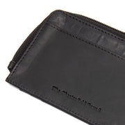 Solid Antique Brass Hardware &amp; Heavy-Duty Dual Zipper Detail on Livenza Full-Grain Leather Wallet レディース