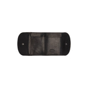 Newton Full-Grain Leather Wallet レディース - Structured Side Profile Showing Gusset Depth &amp; Expansion Capacity