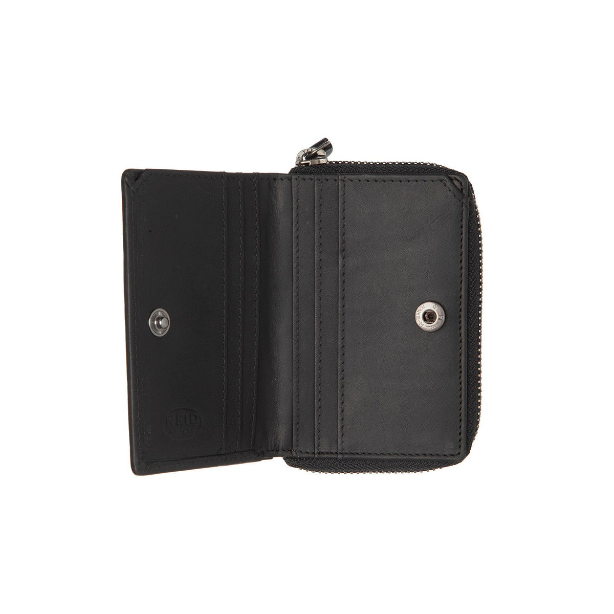 Osum Full-Grain Leather Wallet レディース - Structured Side Profile Showing Gusset Depth &amp; Expansion Capacity