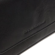 Solid Antique Brass Hardware &amp; Heavy-Duty Dual Zipper Detail on Rhodos Full-Grain Leather Wallet レディース