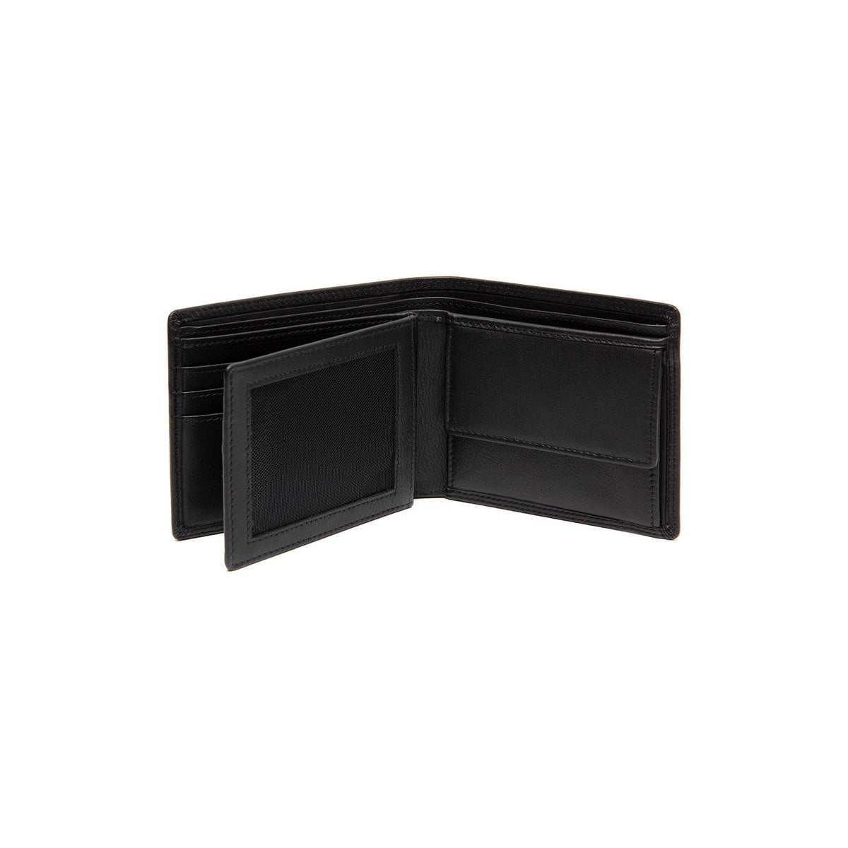 Solid Antique Brass Hardware &amp; Heavy-Duty Dual Zipper Detail on Stephens Full-Grain Leather Wallet メンズ