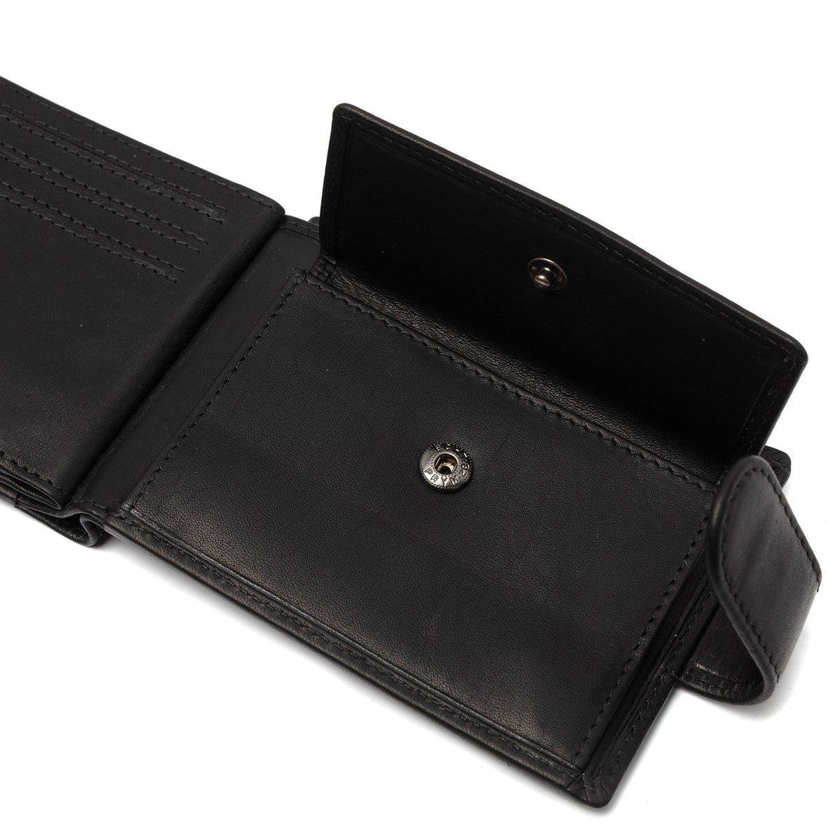 Solid Antique Brass Hardware &amp; Heavy-Duty Dual Zipper Detail on Yamba Full-Grain Leather Wallet メンズ