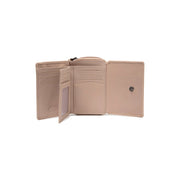 Zelan Full-Grain Leather Wallet レディース - Structured Side Profile Showing Gusset Depth &amp; Expansion Capacity
