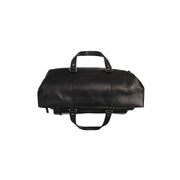 Lazio Full-Grain Leather Weekender Bag レディース - Structured Side Profile Showing Gusset Depth &amp; Expansion Capacity