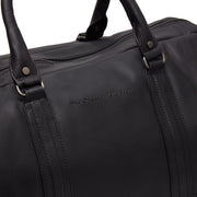 Solid Antique Brass Hardware &amp; Heavy-Duty Dual Zipper Detail on Melbourne Full-Grain Leather Weekender Bag レディース