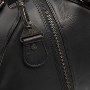 Volenza Full-Grain Leather Weekender Bag レディース - Structured Side Profile Showing Gusset Depth &amp; Expansion Capacity